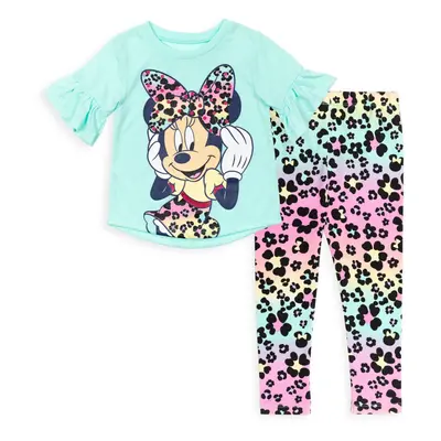 Disney Minnie Mouse Little Girls Graphic T-Shirt & Leggings Blue