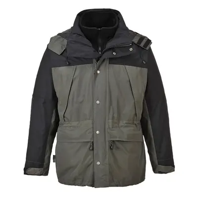 (S, Grey/Black) Portwest Mens Orkney in Breathable Jacket