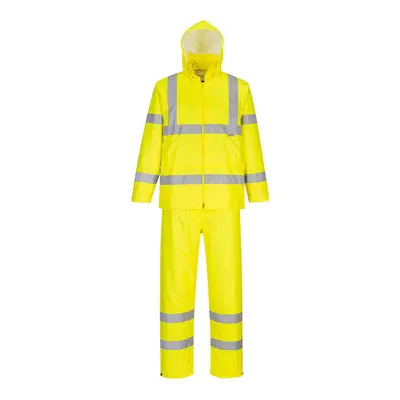 (S, Yellow) Portwest Unisex Adult Hi-Vis Packaway Rain Suit