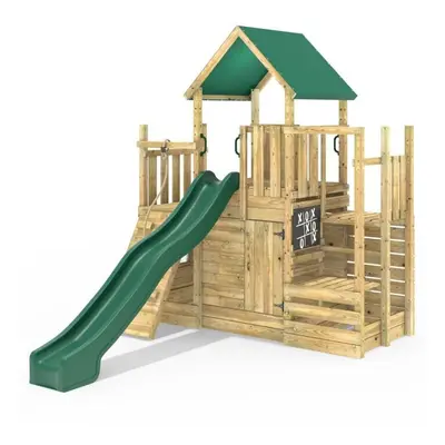 (M21 with Ramp & Den) Rebo Modular Wooden Climbing Frame Adventure Playset - M21