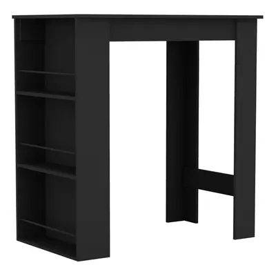 ( Black) Tier Dining Bar Coffee Kitchen Island Table Open Storage Shelves Living Room