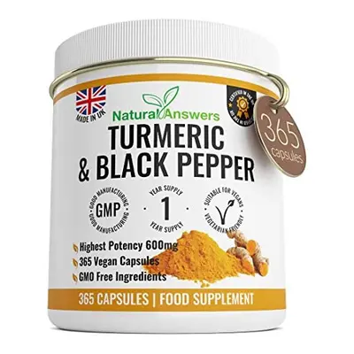 365 Turmeric Capsules Year Supply High Strength Turmeric Capsules with Black Pepper Turmeric Tab