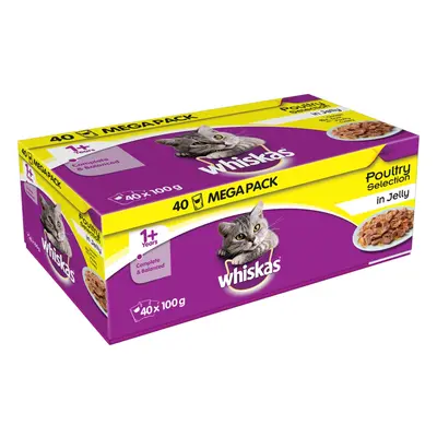 Whiskas 1+ Poultry Selection In Jelly Wet Cat Pouches - x 100g Pouches