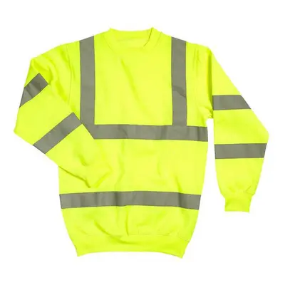 (S, Fluorescent Yellow) Warrior Mens High-Vis Sweatshirt