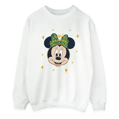 (L, White) Disney Womens/Ladies Minnie Mouse Happy Christmas Sweatshirt