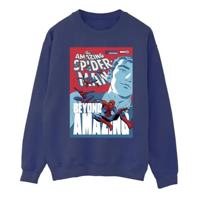 (L, Navy Blue) Marvel Mens Spider-Man Beyond Amazing Cover Sweatshirt