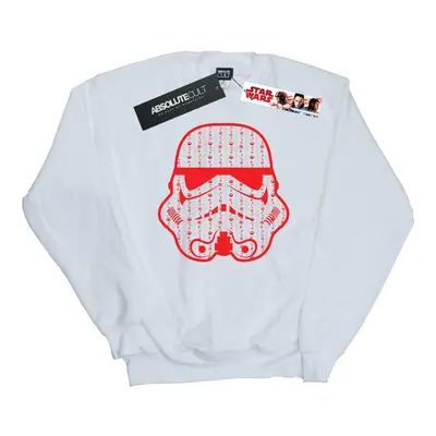 (M, White) Star Wars Mens Christmas Stormtrooper Helmet Sweatshirt