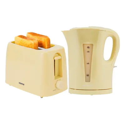 (Beige) Geepas 1.7L Kettle & Toaster Set Slice Toaster