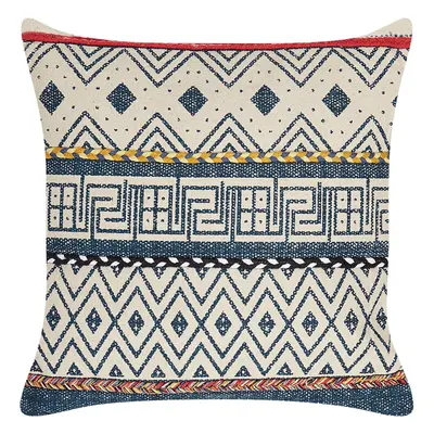 Cotton Cushion Geometric Pattern x cm Multicolour SOUK