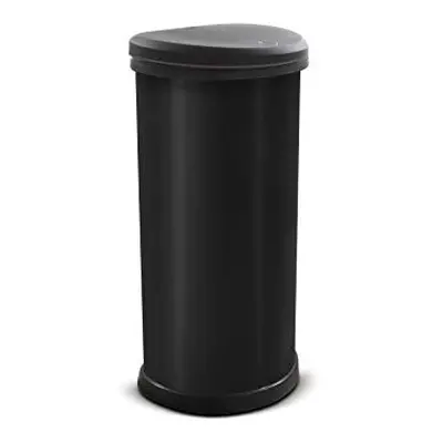 Metal Effect 70% Recycled Kitchen One Touch Deco Bin, Black, Litre