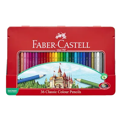 Faber-Castell Classic Colored Pencils Tin Set, Vibrant Colors In Sturdy Metal Case - Premium Chi