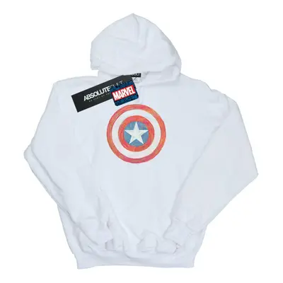 (5-6 Years, White) Marvel Boys Captain America Sketched Shield Hoodie