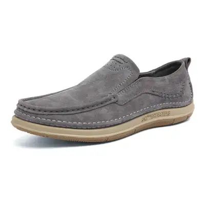 (grey, 39) Genuine Leather Men Casual Shoes Business Luxury Brand Italian Mens Loafers Moccasin 