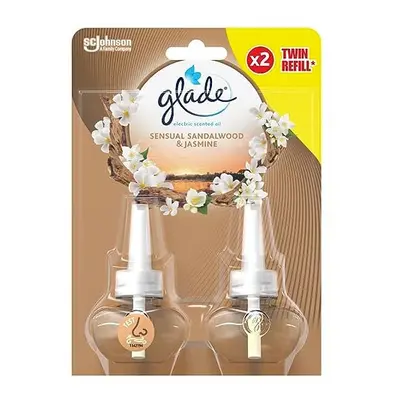 Glade Plug in Air Freshener Refill, Electric Scented Oil Room Air Freshener, Sandalwood & Jasmin