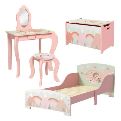 ZONEKIZ Kids Bedroom Furniture Set for Ages Years, Pink