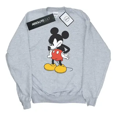 (M, Sports Grey) Disney Mens Mickey Mouse Angry Look Down Sweatshirt