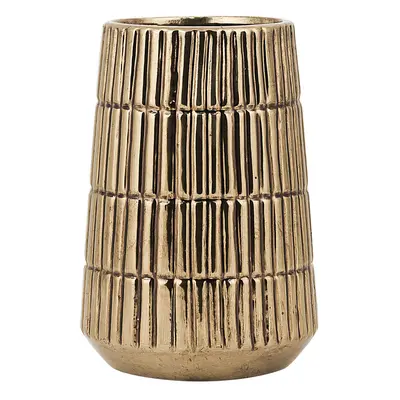 Decorative Vase QANAWAT Stoneware cm Gold