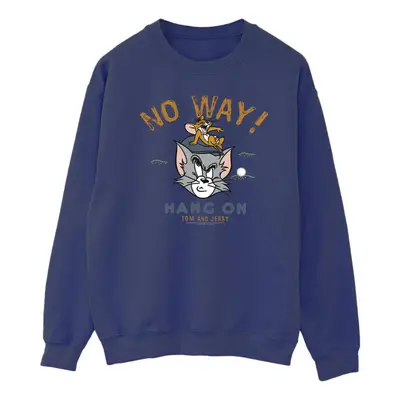 (S, Navy Blue) Tom And Jerry Mens Hang On Golf Sweatshirt