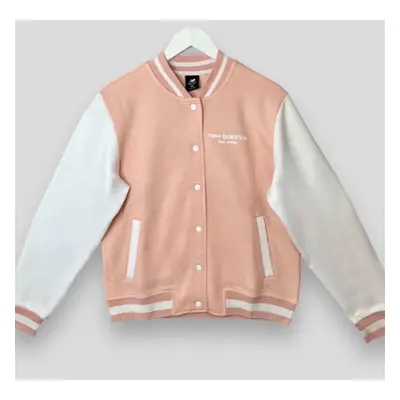 (NBWomens Bomber Jacket Pie S) New Balance Womens Varsity Jacket Fleece Contrast Girls Bomber Sw