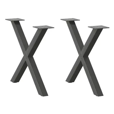 (anthracite, x (42-43) cm (40 mm)/ pcs) vidaXL Dining Table Legs X-Shaped Desk Legs Kitchen Meta