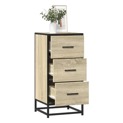 vidaXL Sideboard Sonoma Oak 35.5x35x76 cm Engineered Wood and Metal