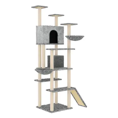 (light grey) vidaXL Cat Tree with Sisal Scratching Posts cm Cat Climber Multi Colours