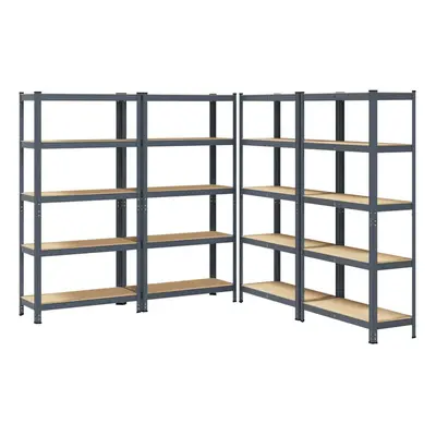 vidaXL 5-Layer Storage Shelves pcs Anthracite Steel&Engineered Wood