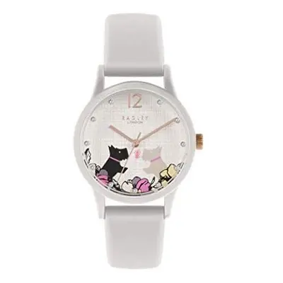 Radley Say It with Flowers Ladies Grey Silicone Strap Floral Kissing Dogs Watch RY2986