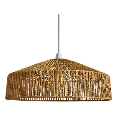 Modern Natural Tapered Woven Rope Ceiling Pendant Drum Light Shade - Complete with a 4w LED Fila