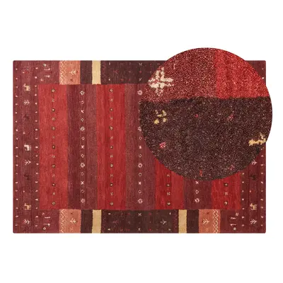 Wool Gabbeh Area Rug x cm Red SINANLI