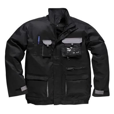 (XS, Black) Portwest Mens Texo Contrast Jacket