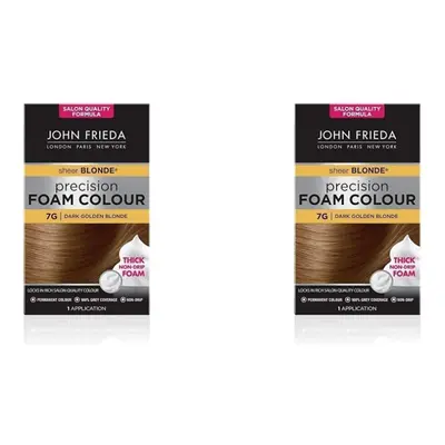 John Frieda Sheer Blonde Precision Foam Colour 7G Dark Golden Blonde Hair Dye for Blonde Hair 7G