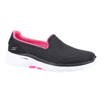 (Black, (Adults')) Skechers Go Walk Polyester Women's Black/Hot Pink Trainers