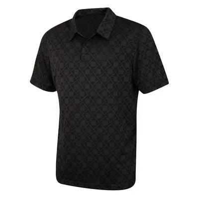 (XL, Black) adidas Golf Mens U365T HEAT.RDY UPF 50+ Jacquard Button Polo Shirt