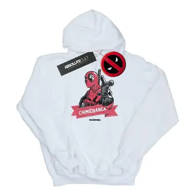 (XXL, White) Marvel Mens Deadpool Chimichanga Finger Hoodie