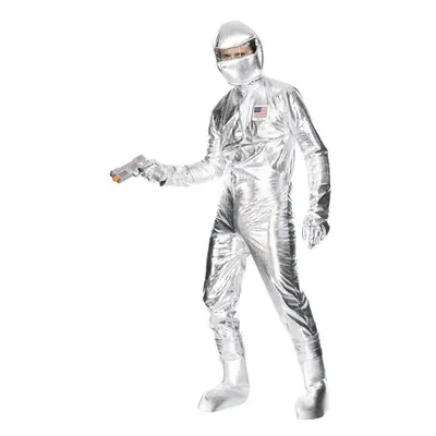 Smiffy's Adult Men's Spaceman Costume, Jumpsuit, Hood, Gloves And Boot Covers