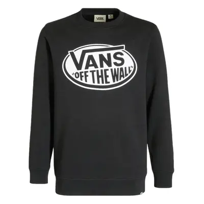 (M, Black) Vans Boys Kids Classic Off The Wall Crew Neck Long Sleeve T-Shirt Tee Top Black