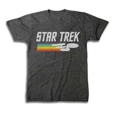 Men's Star Trek Vintage Logo T-Shirt Charcoal Heather Large