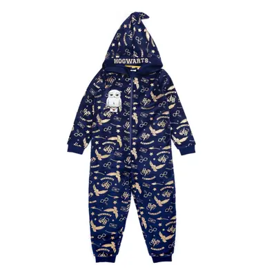 (11-12 Years, Navy/Gold) Harry Potter Childrens/Kids Sleepsuit