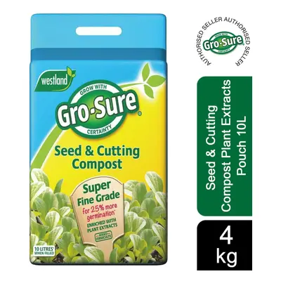 Gro-Sure Seed & Cutting Compost Plant Extracts Pouch 10L 4Kg