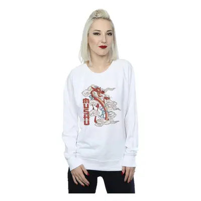 (S, White) Disney Womens/Ladies Mulan Mushu Dragon Sweatshirt