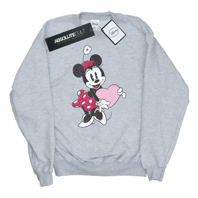 (XXL, Sports Grey) Disney Mens Minnie Mouse Love Heart Sweatshirt