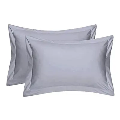 Hanfords Egyptian Cotton Thread Count Pack Oxford Pillow Cases (Grey Silver)