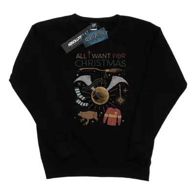 (XL, Black) Harry Potter Womens/Ladies All I Want For Christmas Sweatshirt