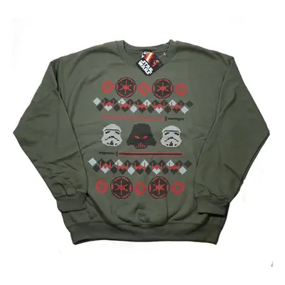 (XL, Military Green) Star Wars Mens Christmas Empire Fair Isle Sweatshirt