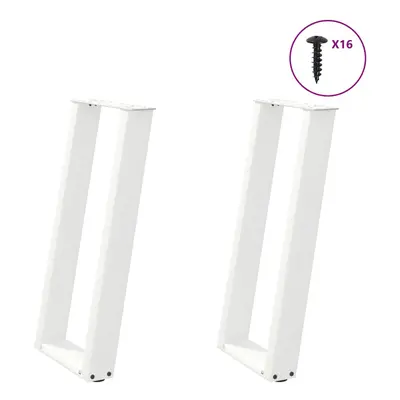 (white, x (72-73) cm) vidaXL Console Table Legs U-Shaped Desk Legs Metal Bar Stand DIY pcs Steel