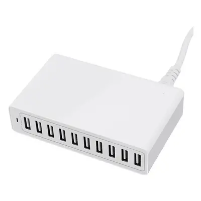 (White, UK) 5V 10A 50W Multi Port USB Hub Charger Dock Station For Tablet Cellphone