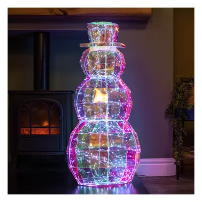 91cm Dream Light up Iridescent Christmas Snowman with White LEDs