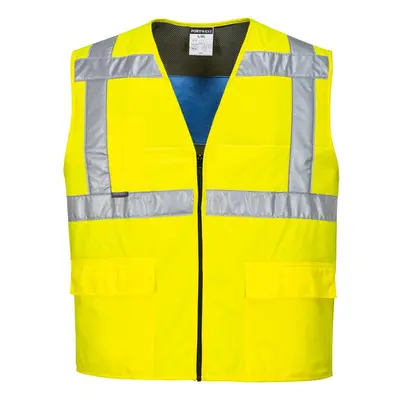 (S-M, Yellow) Portwest Unisex Adult High-Vis Cooling Vest