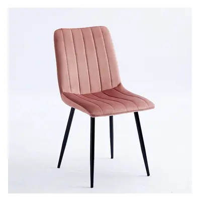 (Pink) MOF Milan Velvet Dining Chairs Sturdy Metal Legs